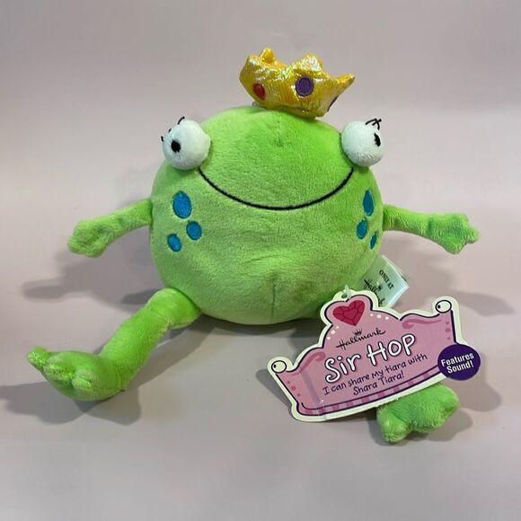 Hallmark Sir Hop the Frog with Magnetic Tiara Excellent Used Condition 8” long - Picture 1 of 8
